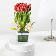 Classic Red Tulip Flower Arrangement