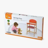 Red Wooden Doll High Chair by Viga