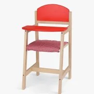 كرسي مرتفع للدمى الخشبية باللون الأحمر من فيجا
