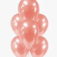 6 Rose Gold Latex Balloons