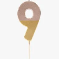 Rose Gold Dipped Number Candle - 9 by Talking Tables