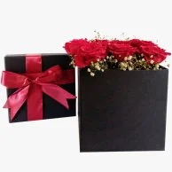 Red Roses in A Black Box