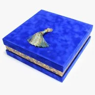 Royal Blue Peacock Book Date Box