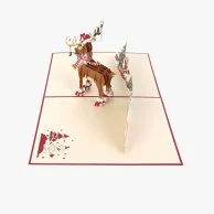 بطاقة تهنئة ثلاثية الأبعاد بشكل رادولف ورسوم الكريسماس من أبرا كاردز