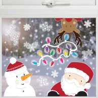 ملصقات نافذة عيد الميلاد سانتا والرنة من جينجر راي