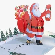 Santa Holding Lamp by Abra Cards