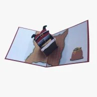 بطاقة تهنئة ثلاثية الأبعاد بشكل سانتا في مدخنة من أبرا كاردز
