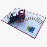 Santa's Train 3D Card by Abra Cards