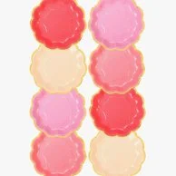 Scalloped Paper Plates Riotous Rose 12pc Pack by Talking Tables