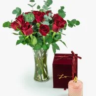 Scents of Love Roses & Candle Bundle
