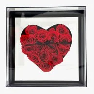 See Through Black Rose Heart Box