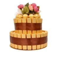 Golden Two Tier Chocolate Tower by NJD