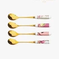 Set Of 4 Tea Spoons Birds By Yvonne Ellen
