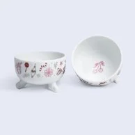 Set of 2 Farah Footed Bowls by Silsal