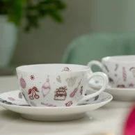 Set of 2 Farah Teacups & Saucers by Silsal