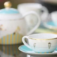 Set of 2 Sarb Porcelain Teacups & Saucers By Silsal