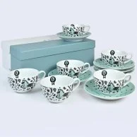 Set of 6 Al Khail Teacups and Saucers by Silsal