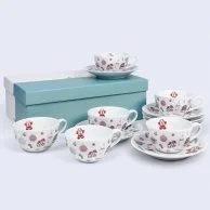 Set of 6 Farah Teacups and Saucers by Silsal