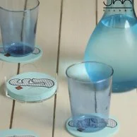 Set of 6 Hubb Coasters - Blue  By Silsal