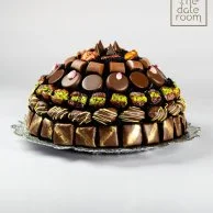 Silver Leaf Chocolate & Choco Dipped Dates Round Tray By The Date Room