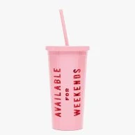 Sip Sip Tumbler with Straw - Available for Weekends by Bando