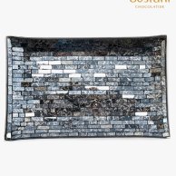 Small Black and Silver Mosaic Rectangle Glass Plate By Bostani 