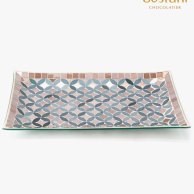 Small Colorful Mosaic Rectangle Glass Plate By Bostani 
