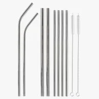 Stainless Steel Straw Set This Is The Last Straw - Natural by Designworks Ink.