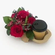 قهوة ستارباكس مع زهور