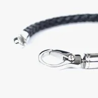 Steel Lobster Leather Bracelet by Mecal