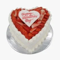 Strawberry Valentine Heart Shaped Cake  by Secrets