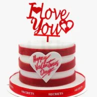 Striped Valentine's Cake