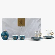  طقم شاي وقهوة عربي 19 قطعة من هيرا -  أزرق