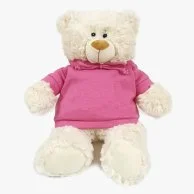 Cream Teddy with Pink Hoodie 38cm by Fay Lawson