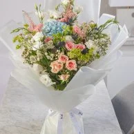 مجموعة هدايا الزهور والشمعة - شكرًا لك