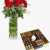 Belgian Chocolate & Flowers Gift Bundle