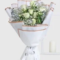 The White Fantasy Roses Bouquet