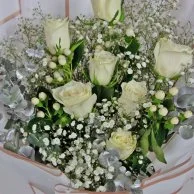 The White Fantasy Roses Bouquet