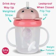 Tippy Up Cup With Weighted Straw (Series 3) - Pink