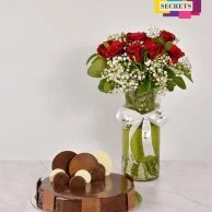 مجموعة كيكة الشوكولاتة تروا والورد الأحمر من سيكريتس