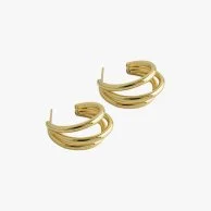 Trendy triple hoop Gold-Vermeil by FLUORITE