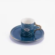 طقم قهوة تركي - نزار - ازرق