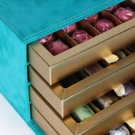 Turquoise Velvet Chocolate Box by Mastihashop