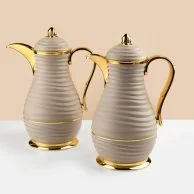 Vacuum Flask - Harmony -  Coffee Color & Gold
