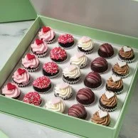 Valentine Mini Cupcakes & Cake Balls Box by Sugar Daddy's Bakery 