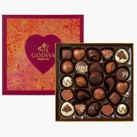 Valentine's Day Gold Rigid Box by Godiva (24 pcs) 