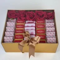 Valentine's Golden Chocolate Box with Transparent Cover by Eclat 