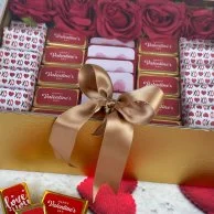 Valentine's Golden Chocolate Box with Transparent Cover by Eclat 