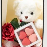 Valentine's Teddy Bear with Macarons by Cake Social