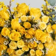 Vibrant Yellow Roses Flower Arrangement